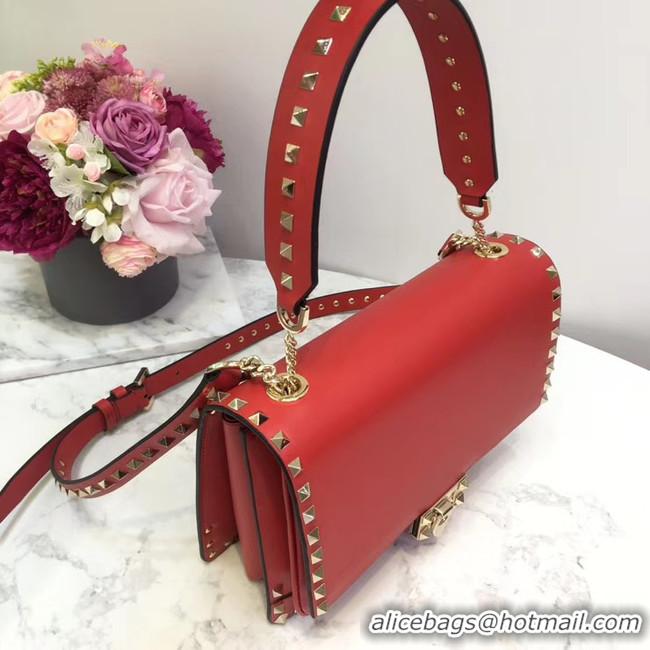 Unique Imitation VALENTINO Origianl leather shoulder bag 3005 Red