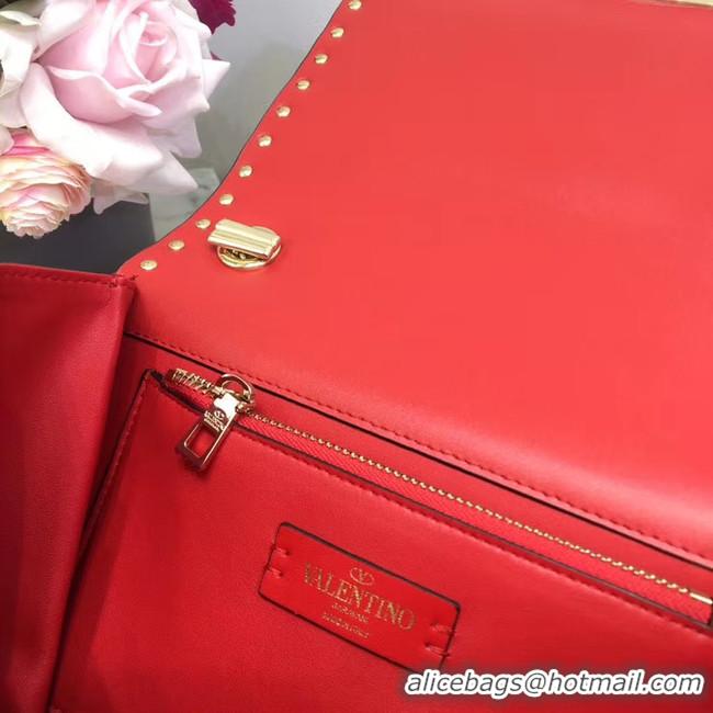 Unique Imitation VALENTINO Origianl leather shoulder bag 3005 Red