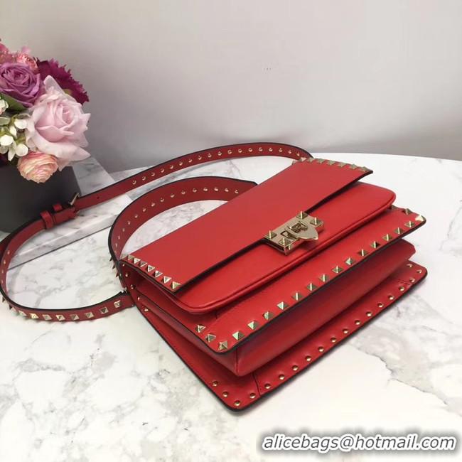 Unique Imitation VALENTINO Origianl leather shoulder bag 3005 Red