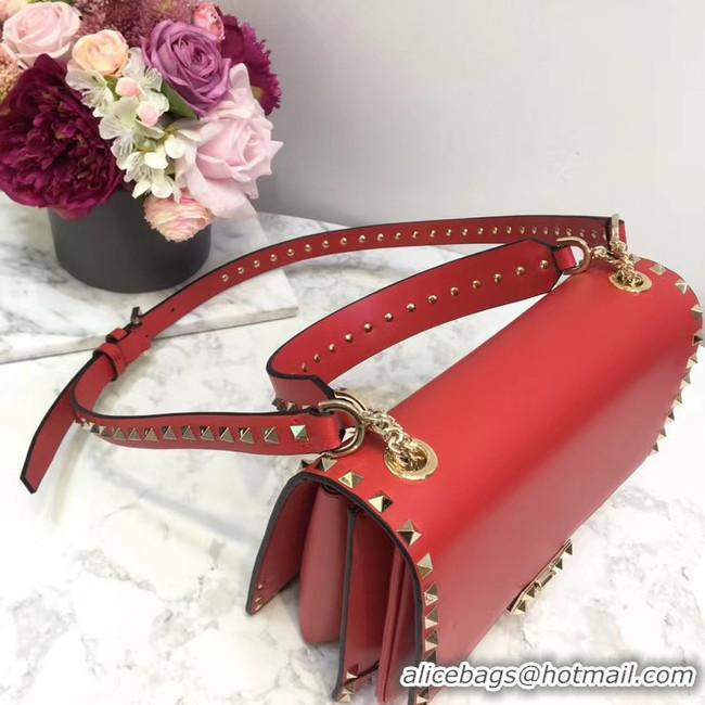 Unique Imitation VALENTINO Origianl leather shoulder bag 3005 Red