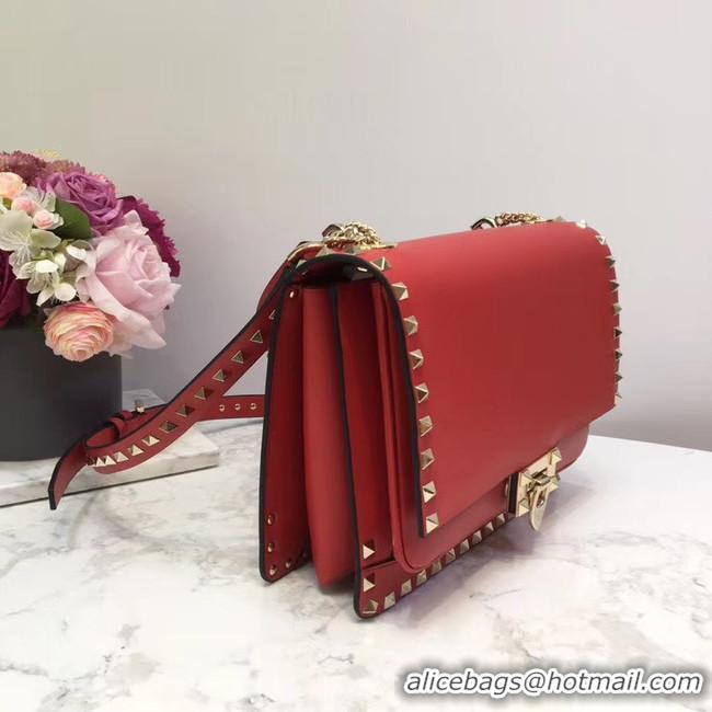 Unique Imitation VALENTINO Origianl leather shoulder bag 3005 Red