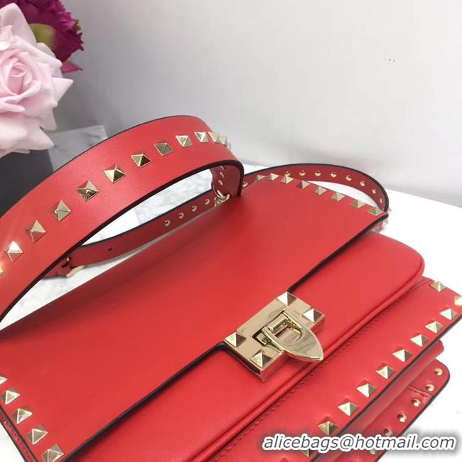 Unique Imitation VALENTINO Origianl leather shoulder bag 3005 Red