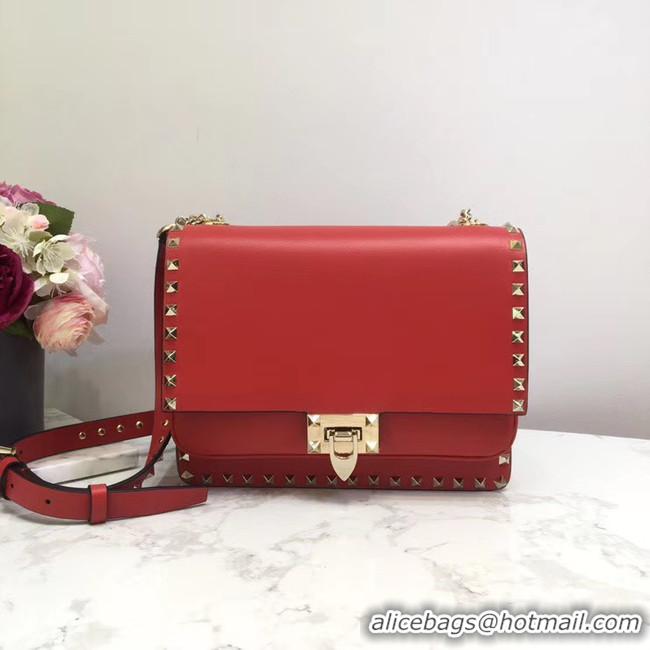 Unique Imitation VALENTINO Origianl leather shoulder bag 3005 Red