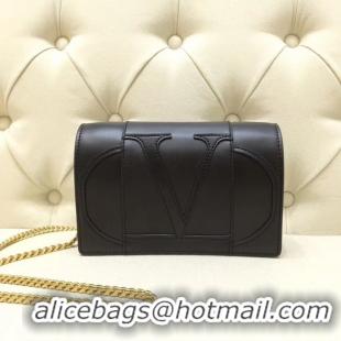 AAAAA Discount VALENTINO Origianl leather mini shoulder bag 7676 black