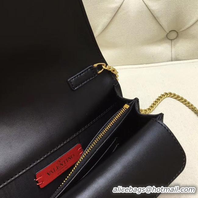 AAAAA Discount VALENTINO Origianl leather mini shoulder bag 7676 black