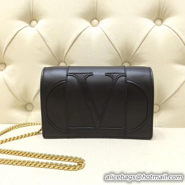 AAAAA Discount VALENTINO Origianl leather mini shoulder bag 7676 black