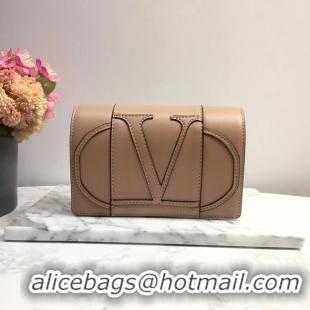 Popular Style VALENTINO Origianl leather mini shoulder bag 7676 light pink