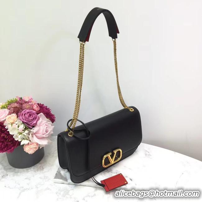 Reasonable Price VALENTINO VLOCK Origianl leather shoulder bag 2323 black