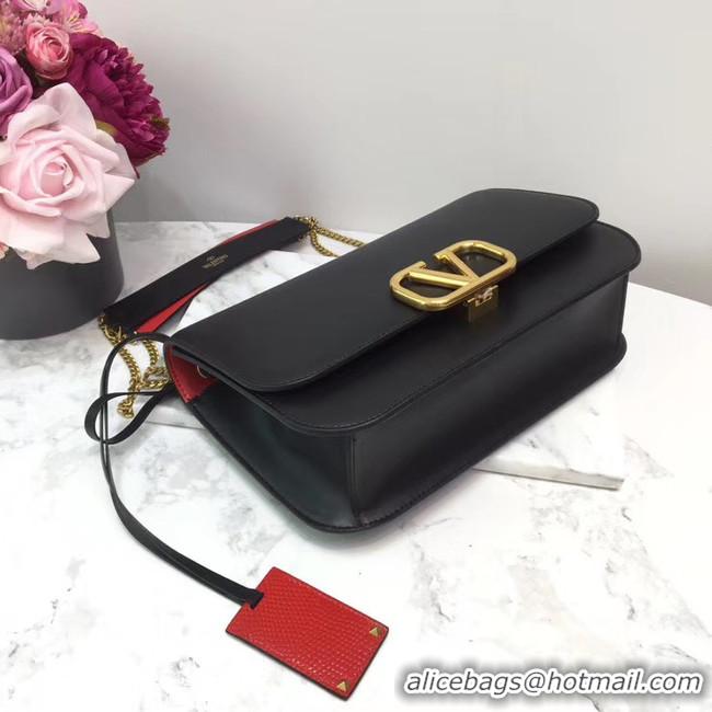 Reasonable Price VALENTINO VLOCK Origianl leather shoulder bag 2323 black