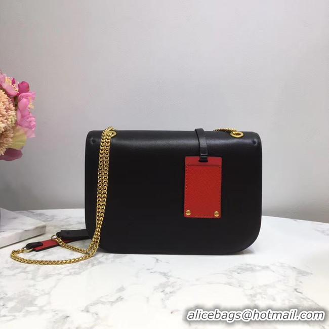 Popular Imitation VALENTINO VLOCK Origianl leather shoulder bag 2424 black