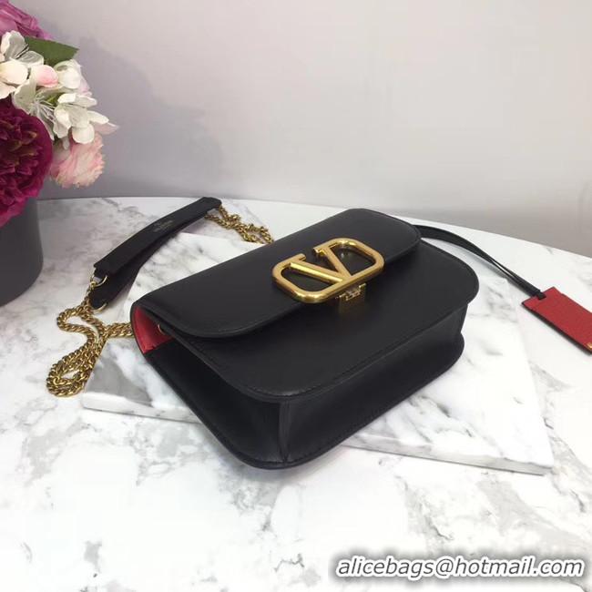 Best Price VALENTINO VLOCK Origianl leather shoulder bag 2222 black