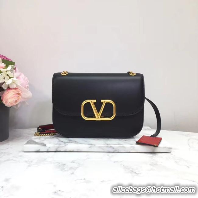 Best Price VALENTINO VLOCK Origianl leather shoulder bag 2222 black