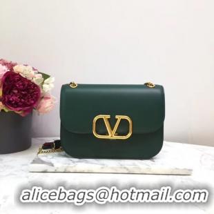 Best Luxury VALENTINO VLOCK Origianl leather shoulder bag 2222 green