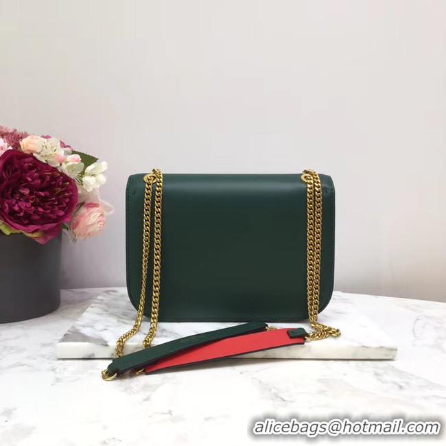 Best Luxury VALENTINO VLOCK Origianl leather shoulder bag 2222 green