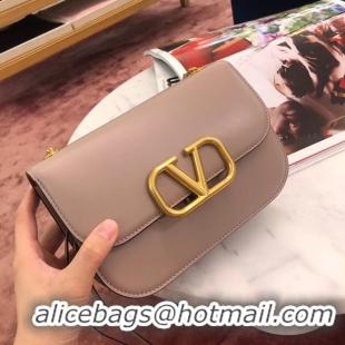 AAAAA Cheapest VALENTINO VLOCK Origianl leather shoulder bag 2222 light pink