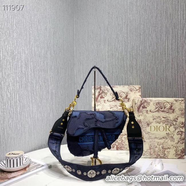 Popular Imitation DIOR BLUE SADDLE CAMOUFLAGE POUCH M0446C