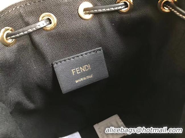 Top Design FENDI MON TRESOR Mini bag in black canvas 8BS010