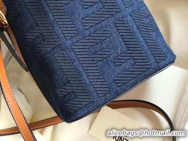 Traditional Discount FENDI MON TRESOR Mini bag in blue canvas 8BS010