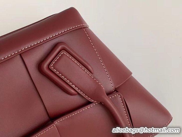 Affordable Price Bottega Veneta Original Weave Leather Arco Top Handle Bag 70013 Wine