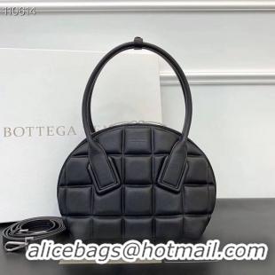 Famous Brand Bottega Veneta Original Woven Leather Square Shell Bag BV67130 Black