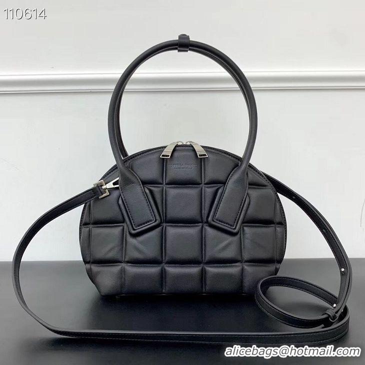 Famous Brand Bottega Veneta Original Woven Leather Square Shell Bag BV67130 Black