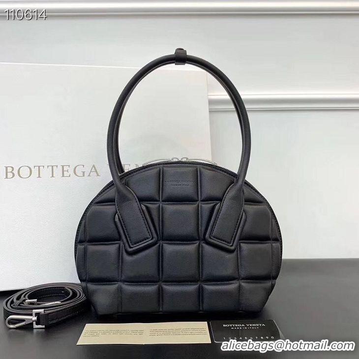 Famous Brand Bottega Veneta Original Woven Leather Square Shell Bag BV67130 Black