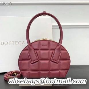 Famous Faux Bottega Veneta Original Woven Leather Square Shell Bag BV67130 Wine