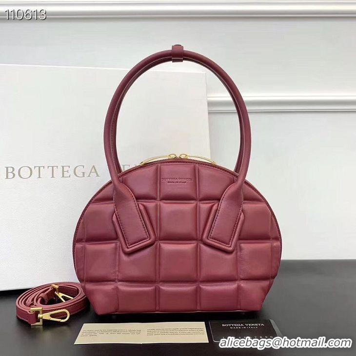 Famous Faux Bottega Veneta Original Woven Leather Square Shell Bag BV67130 Wine