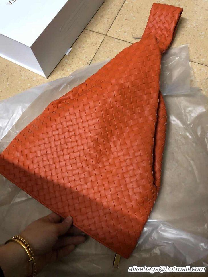 New Style Bottega Veneta Original Weave Leather Twist Bag BV4587 Orange