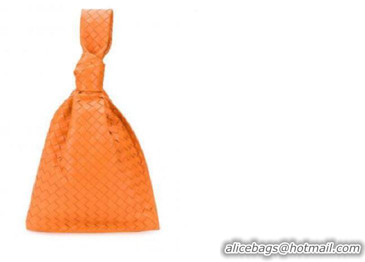 New Style Bottega Veneta Original Weave Leather Twist Bag BV4587 Orange