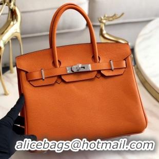 Promotional Hermes original Epsom Leather HB35O orange&silver Metal