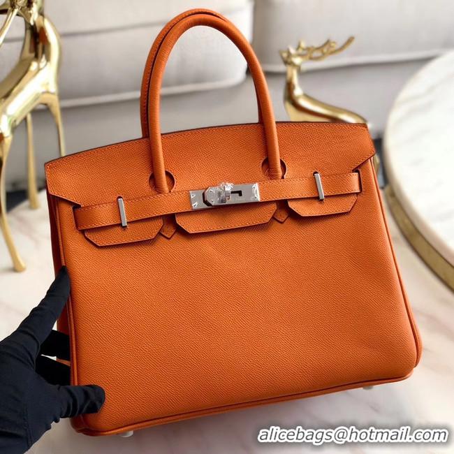 Promotional Hermes original Epsom Leather HB35O orange&silver Metal