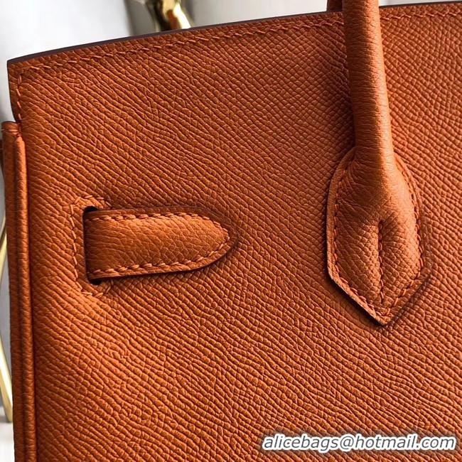 Promotional Hermes original Epsom Leather HB35O orange&silver Metal