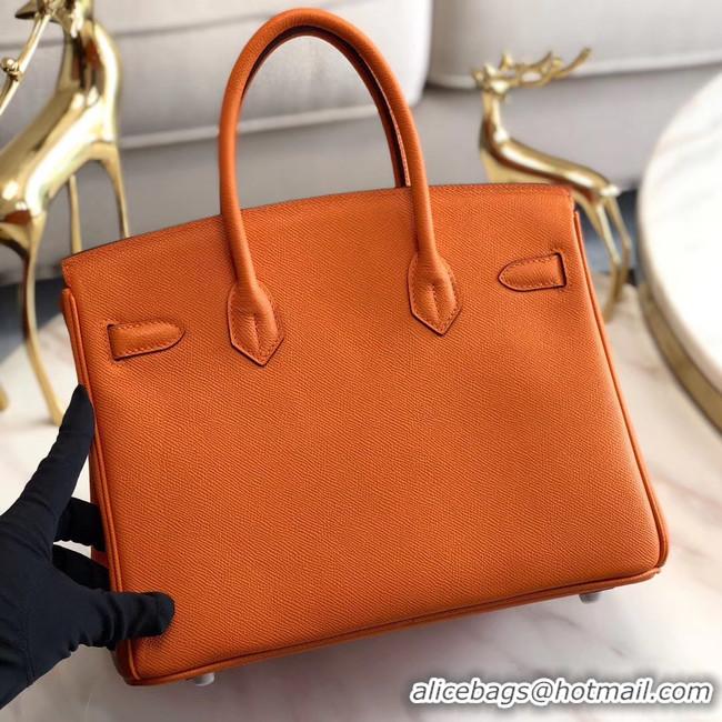 Promotional Hermes original Epsom Leather HB35O orange&silver Metal