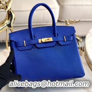 Discount Hermes original Epsom Leather HB35O Electro optic blue&gold Metal