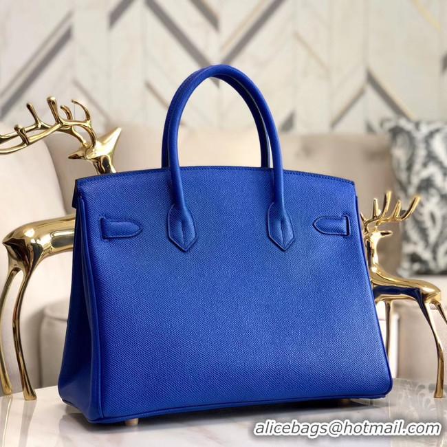 Discount Hermes original Epsom Leather HB35O Electro optic blue&gold Metal