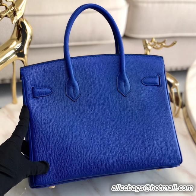 Discount Hermes original Epsom Leather HB35O Electro optic blue&gold Metal