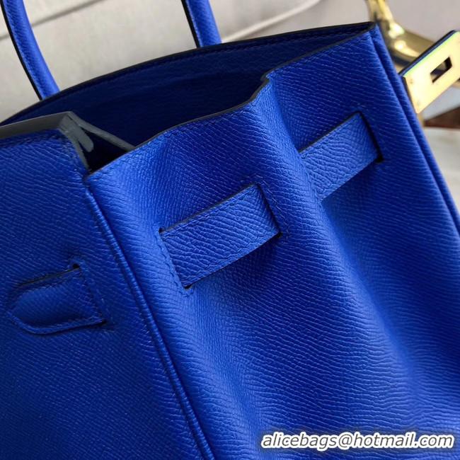 Discount Hermes original Epsom Leather HB35O Electro optic blue&gold Metal