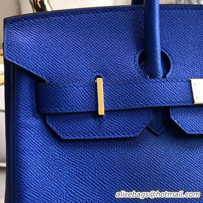 Discount Hermes original Epsom Leather HB35O Electro optic blue&gold Metal