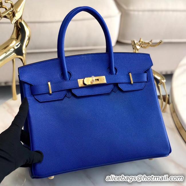 Discount Hermes original Epsom Leather HB35O Electro optic blue&gold Metal