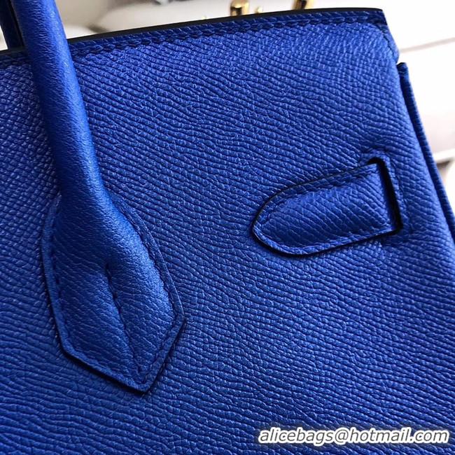 Discount Hermes original Epsom Leather HB35O Electro optic blue&gold Metal