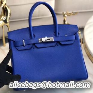 Reasonable Price Hermes original Epsom Leather HB35O Electro optic blue&silver Metal