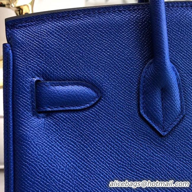 Reasonable Price Hermes original Epsom Leather HB35O Electro optic blue&silver Metal