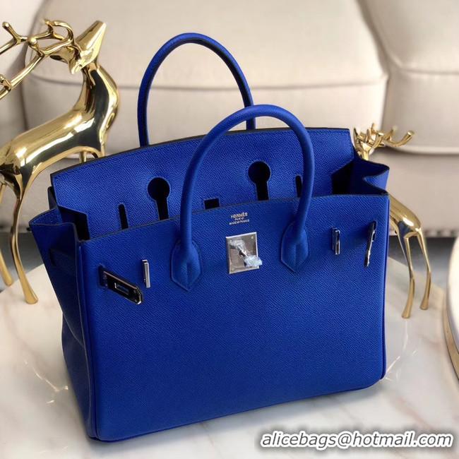 Reasonable Price Hermes original Epsom Leather HB35O Electro optic blue&silver Metal