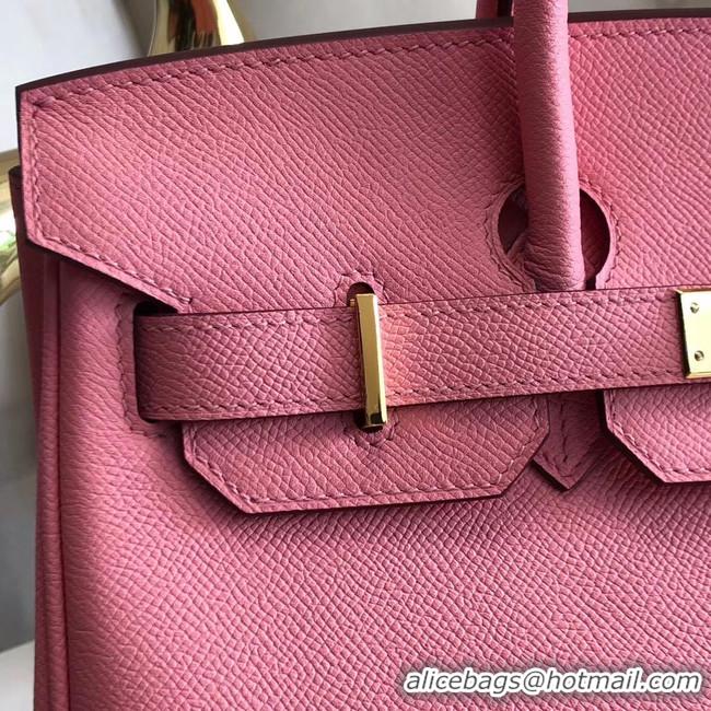 Low Price Hermes original Epsom Leather HB35O pink&gold Metal