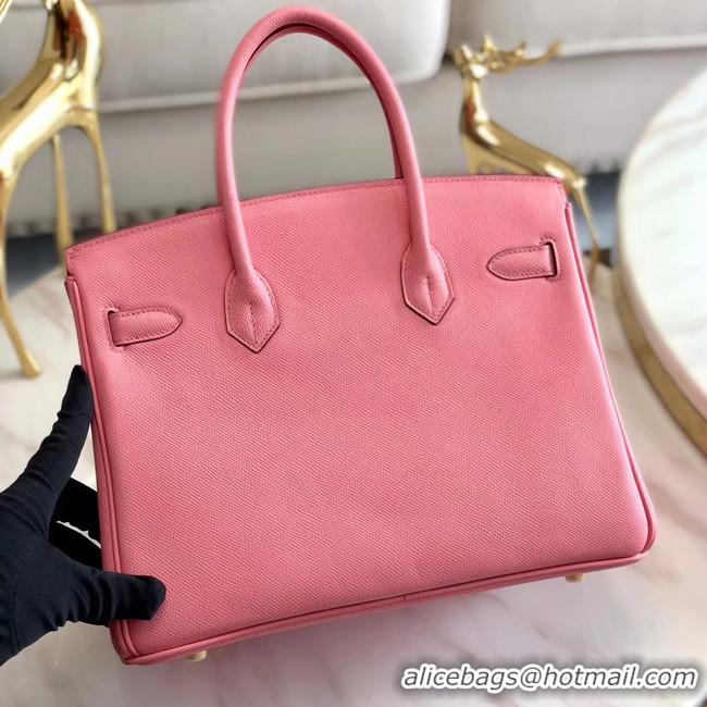 Low Price Hermes original Epsom Leather HB35O pink&gold Metal