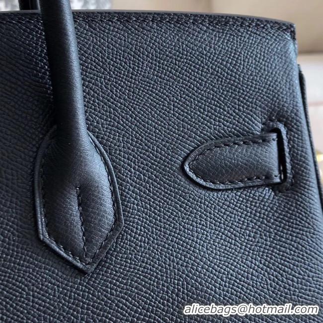 Unique Style Hermes original Epsom Leather HB35O black&silver Metal