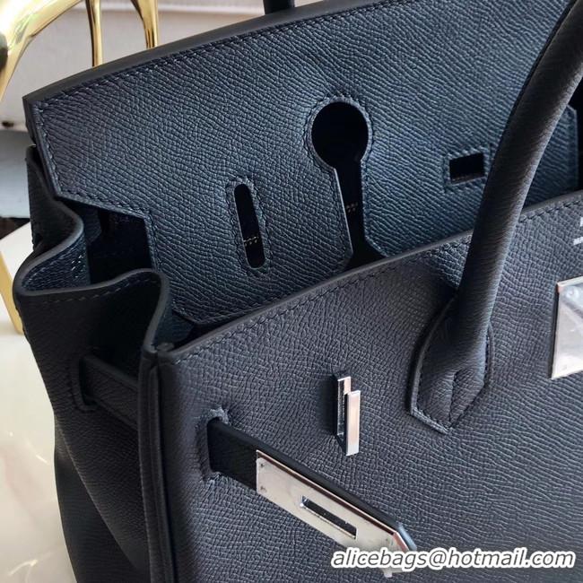 Unique Style Hermes original Epsom Leather HB35O black&silver Metal