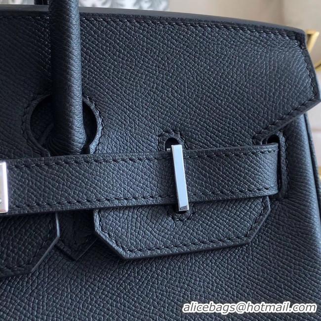 Unique Style Hermes original Epsom Leather HB35O black&silver Metal