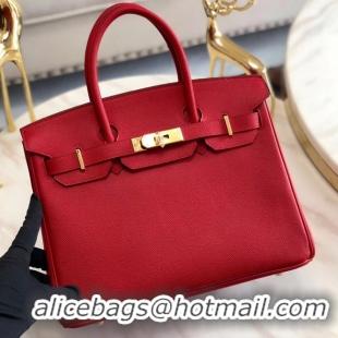 Chic Reproduction Hermes original Epsom Leather HB35O red&gold Metal